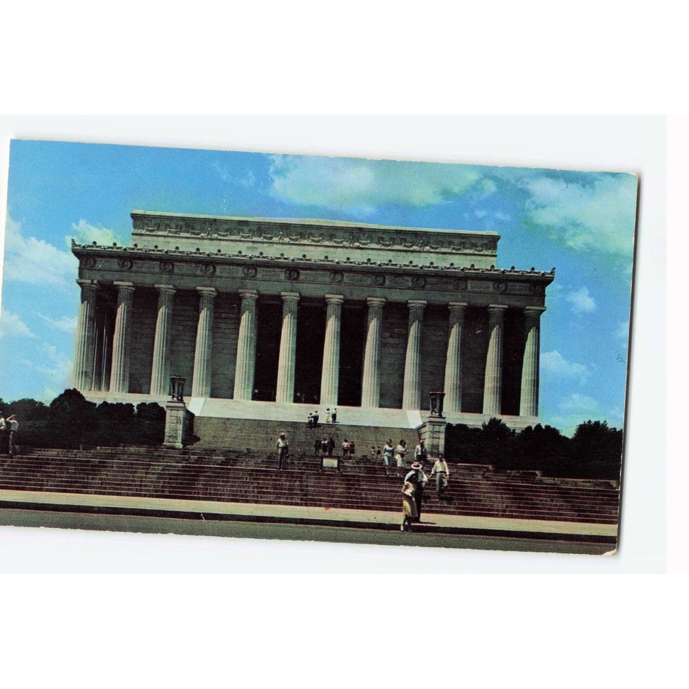 Vintage Lincoln Memorial Washington DC Plastichrome Postcard P4159 Chrome Era